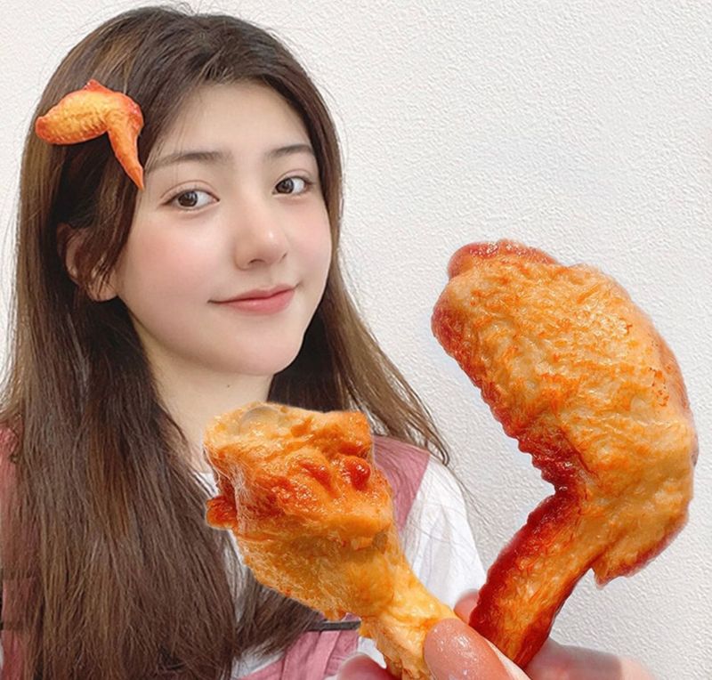 Cute Fried Chicken Hair Clips