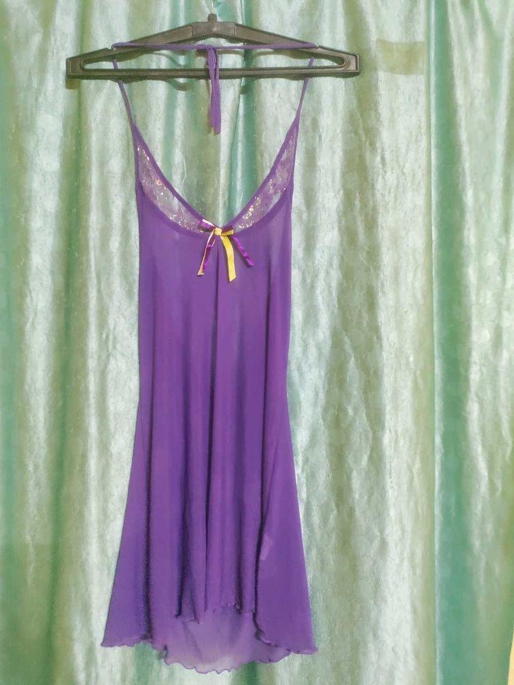 Purple Halter Neck Nightdress