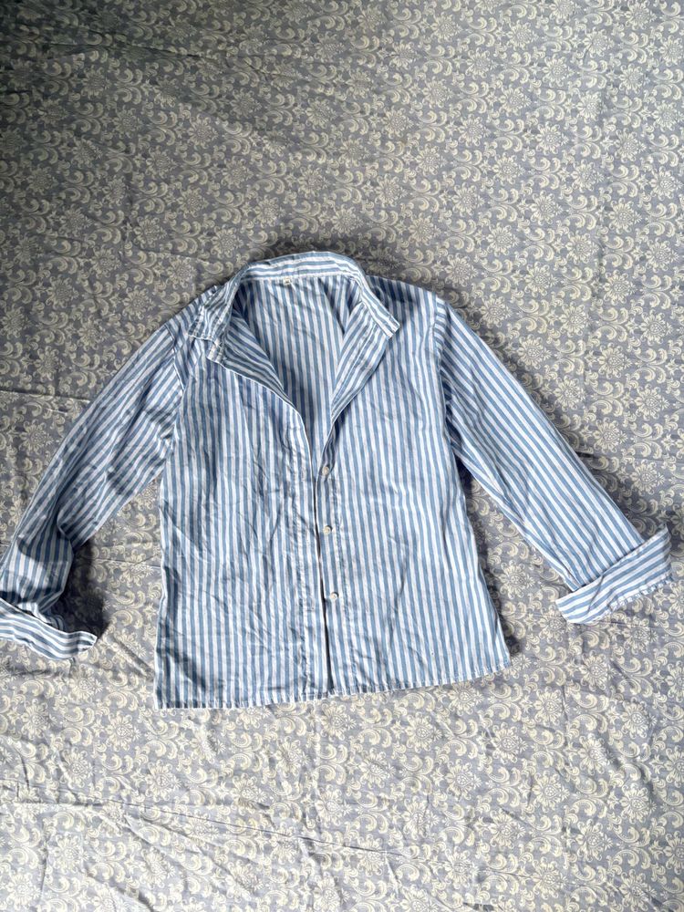 Striped Button-Up Shirt
