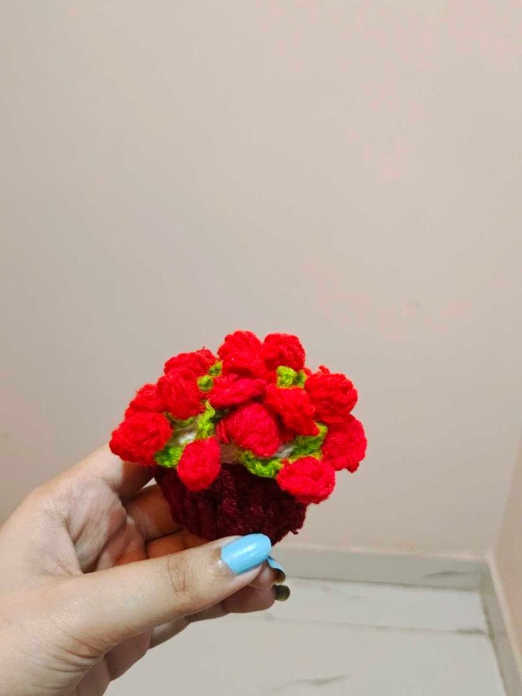 crochet flower bouquet coaster