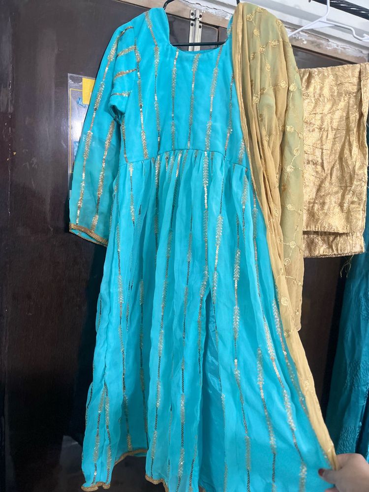 Blue &amp; Gold Indian Suit Set