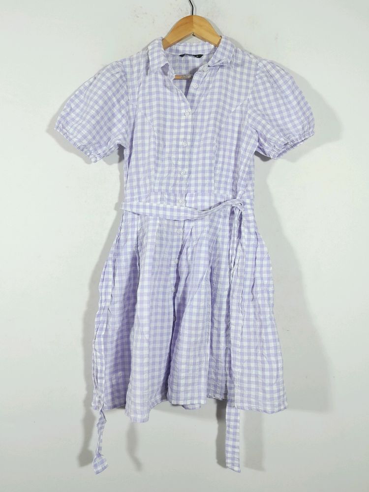 Lavender Checks Western Dress (Women's)