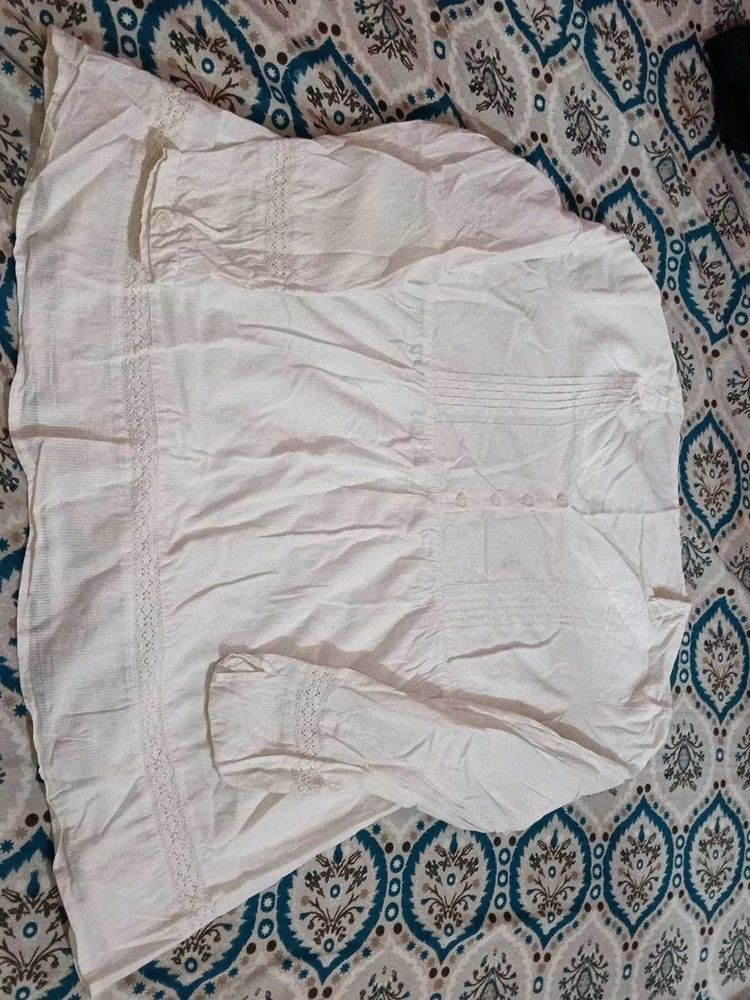 Elegant White Cotton Kurta