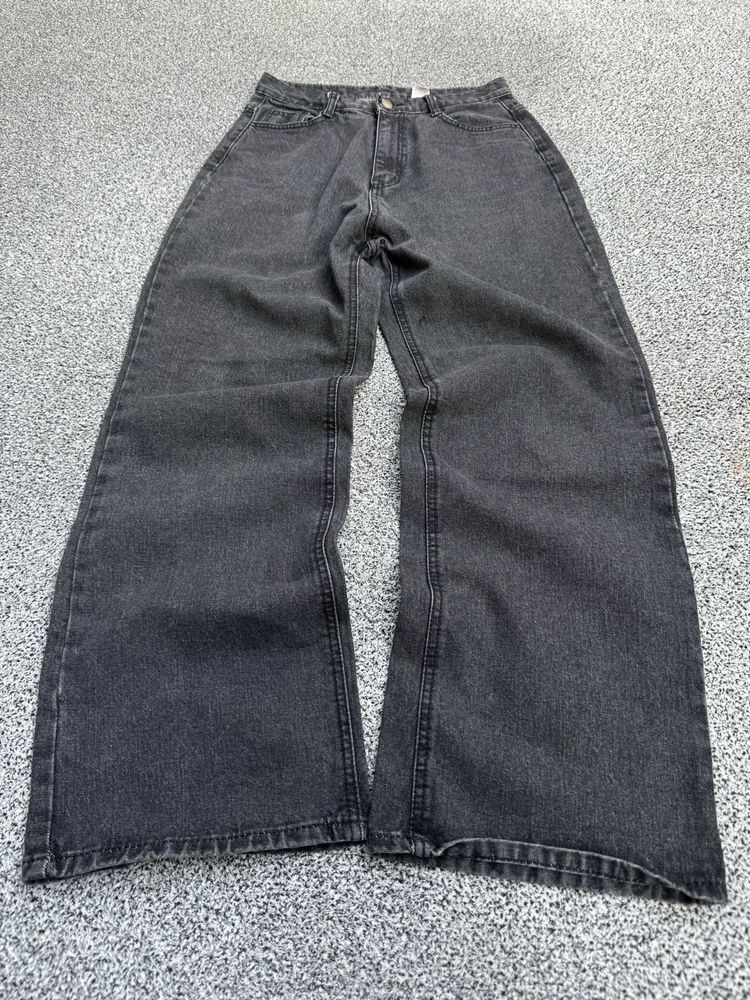 Charcoal wash Wide Leg Jeans
