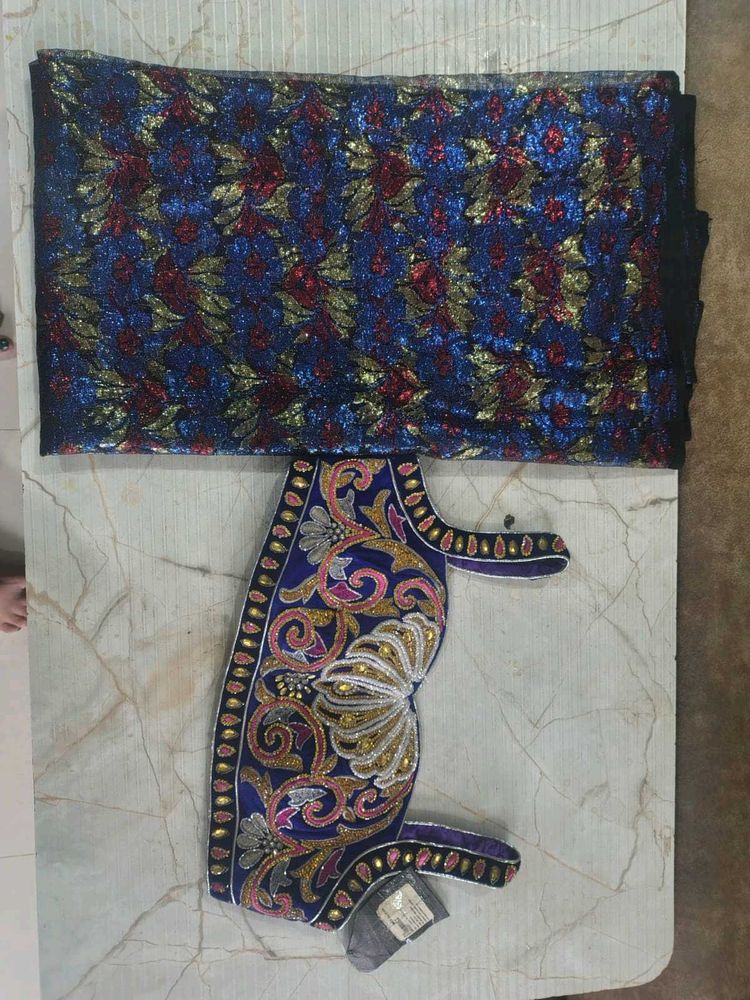 Exquisite Embroidered Blouse with Matching Fabric