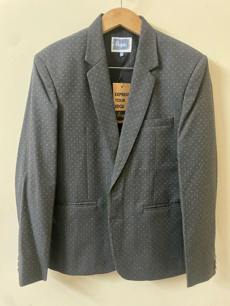 Grey Printed Blazer