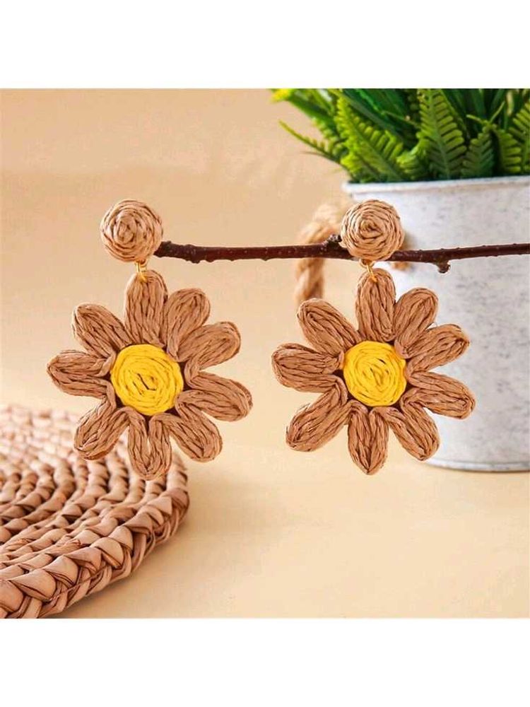 Boho Daisy Straw Earrings🧸