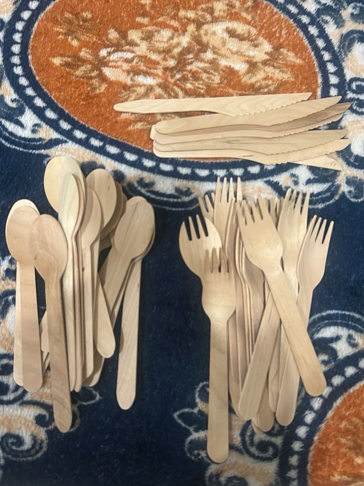 Eco-Friendly Wooden Cutlery Set of 30
