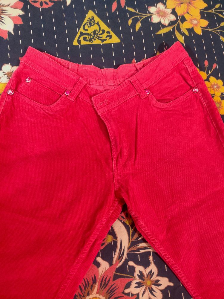 "Electric Fuchsia" coloured Corduroy Pants