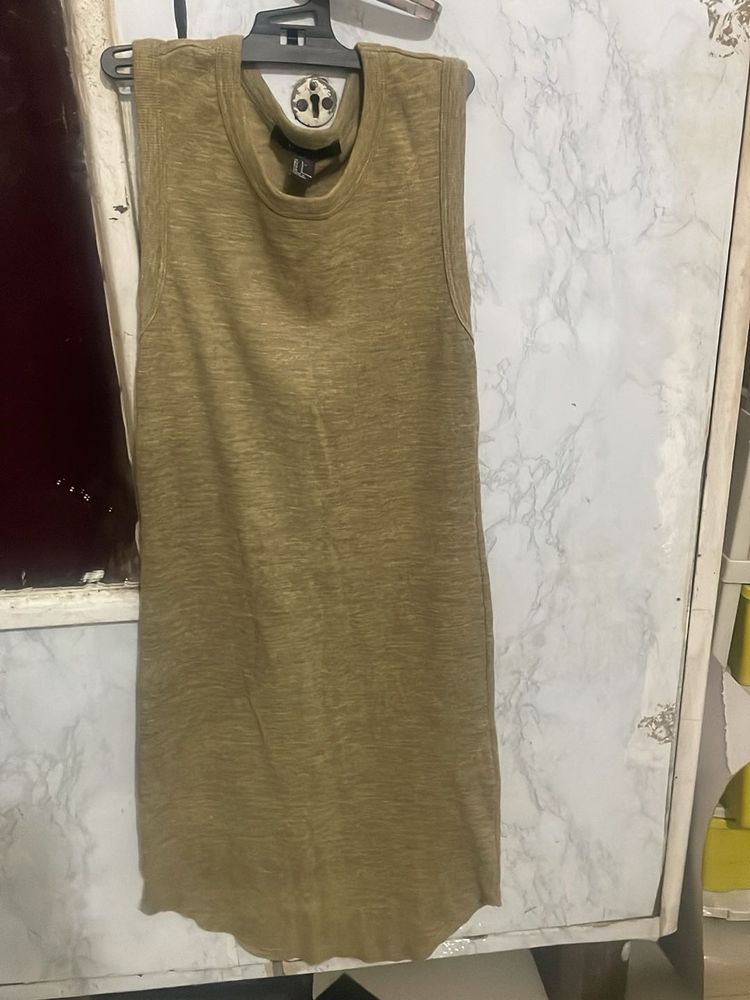 Olive Green Sleeveless Dress