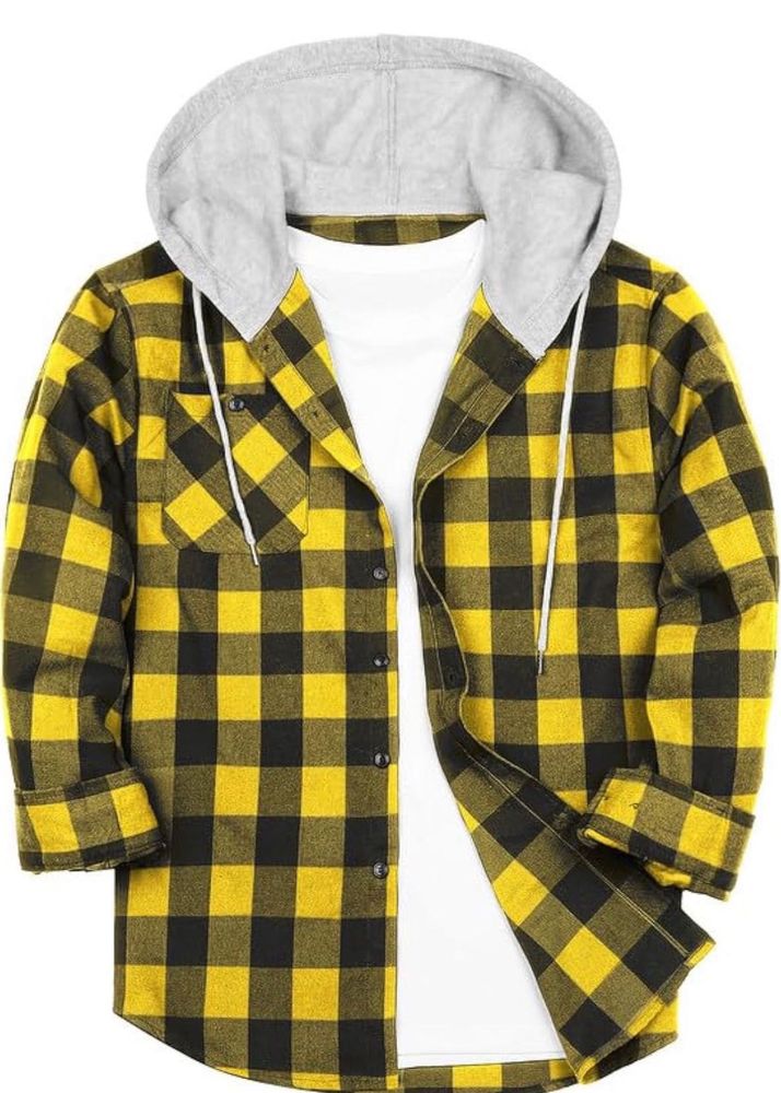 unisex Plaid Hoodie Flannel