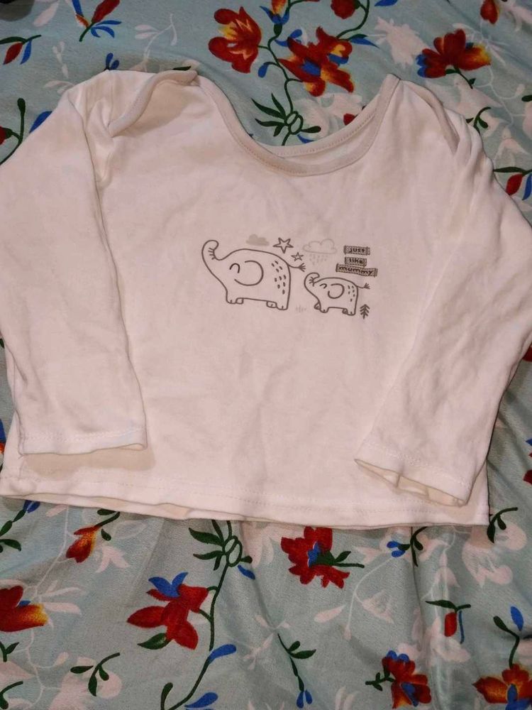Cute Elephant Print Long Sleeve Top