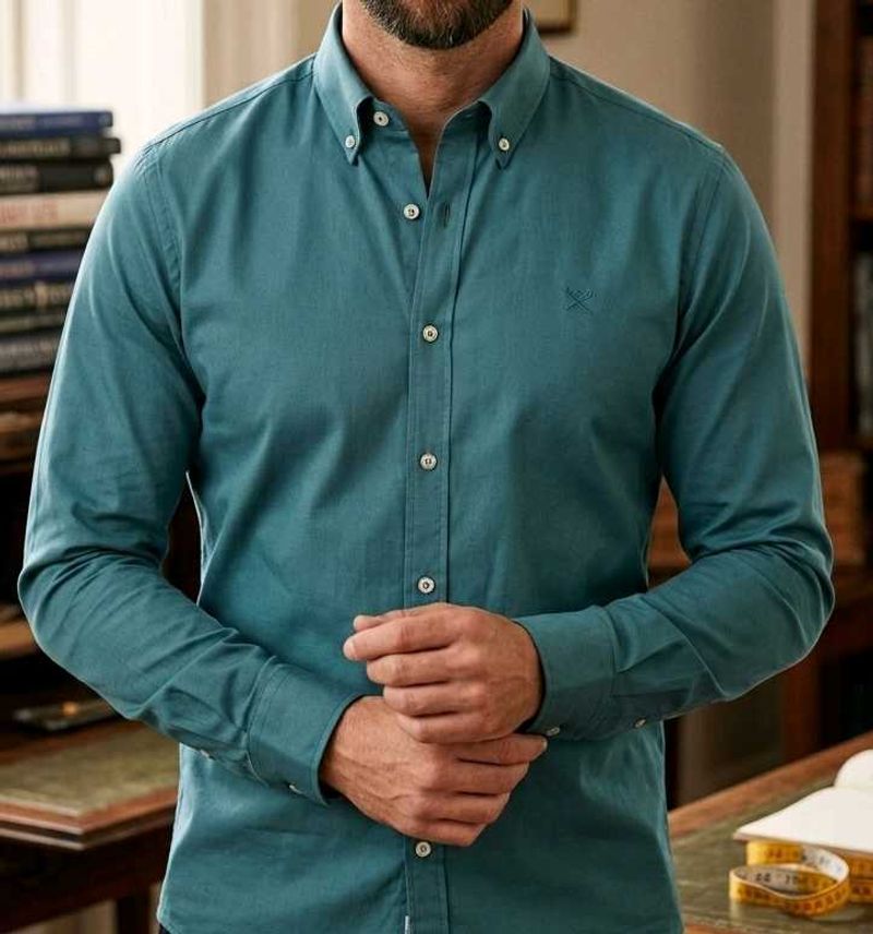 Men's Teal Button-Down Shirt