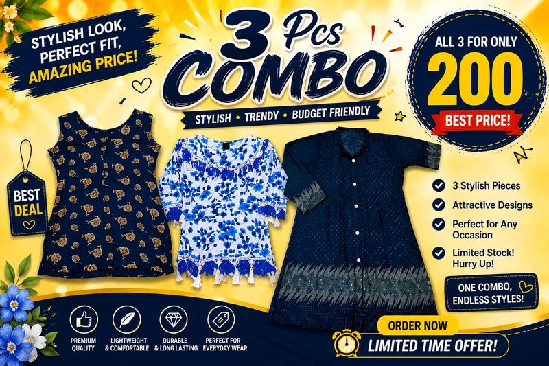 3 Beautiful Indian Kurtis/Tops