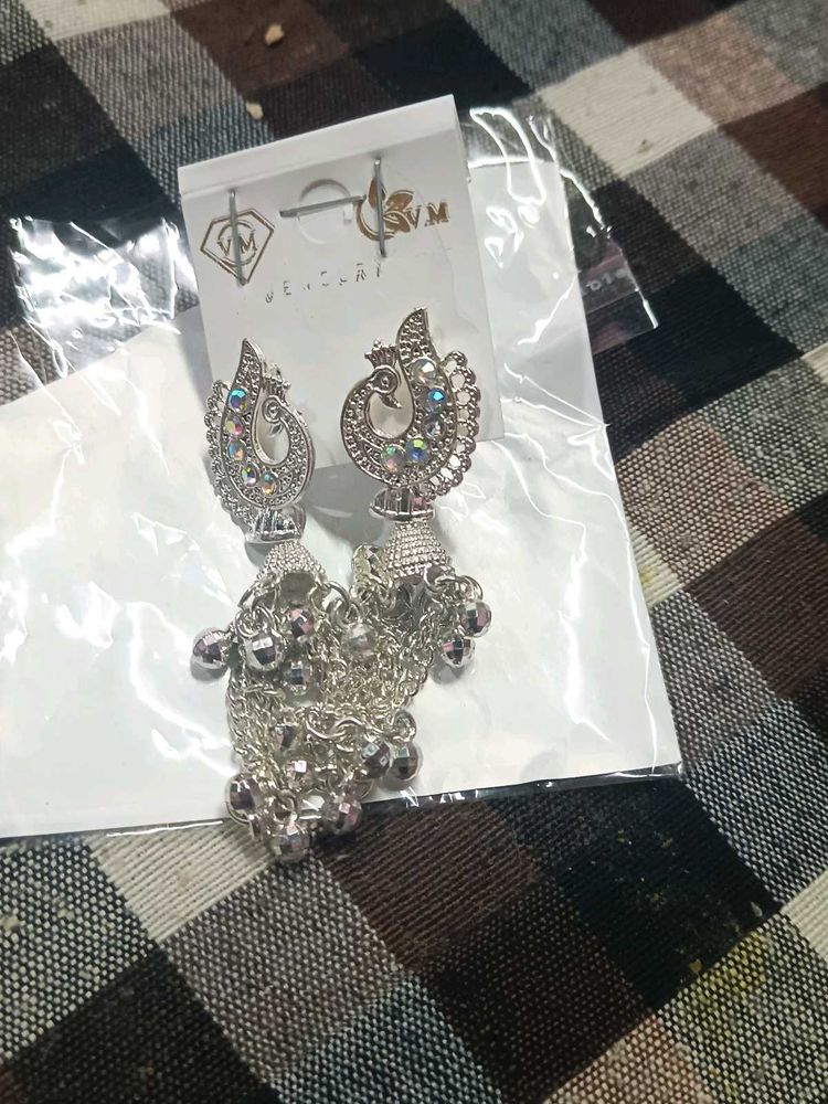 3 earrings Peacock Jhumka Earring