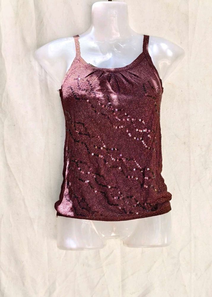 I. Sparkly Sequin Camisole Top