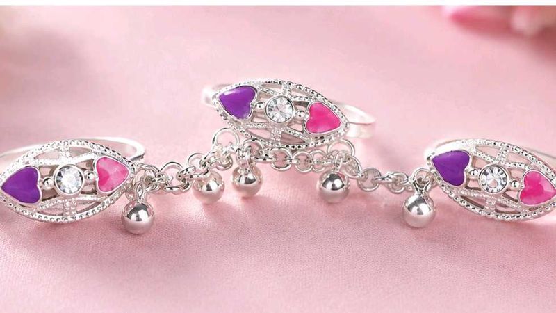 Adjustable Chain Toe Rings with Dangles