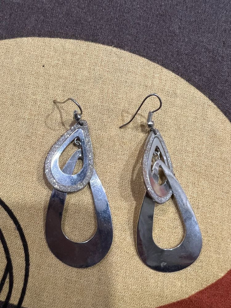 Silver Long Drop Earrings