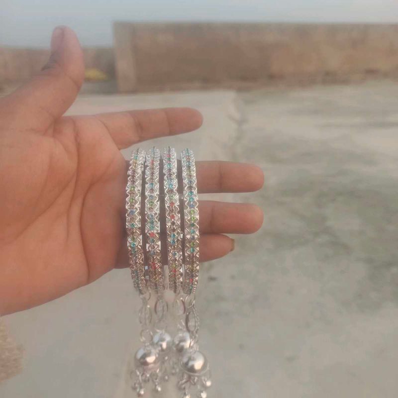 Sparkling Silver Bangles