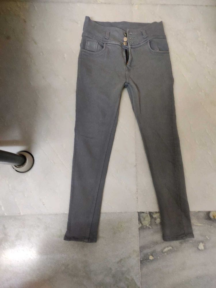 Grey Denim Jeans For Women