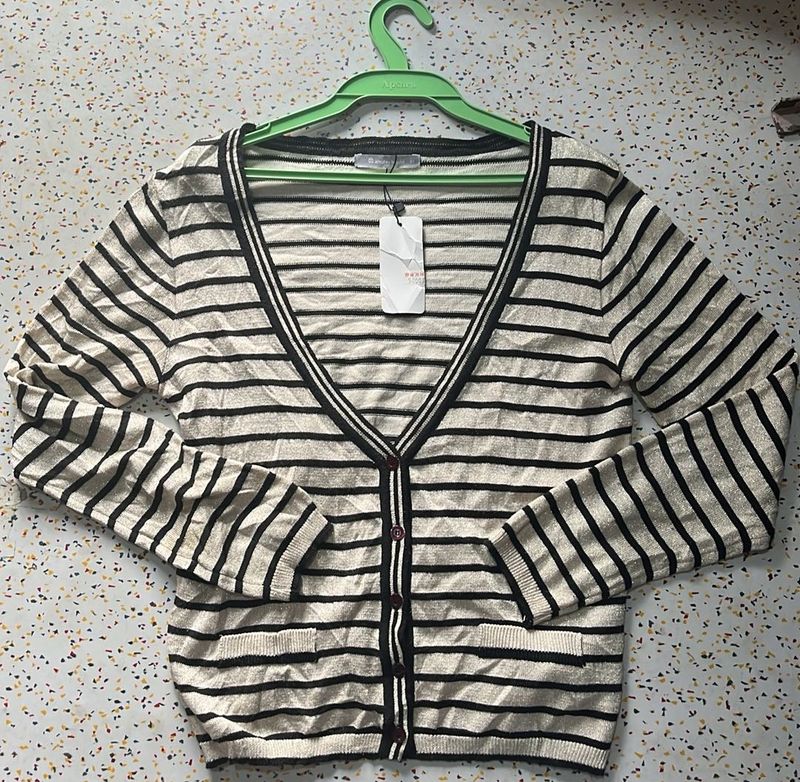 Striped Cardigan with Tag