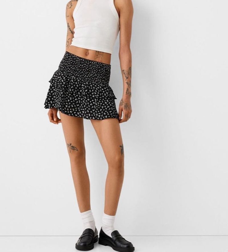 Bershka Ruffle Mini Skirt