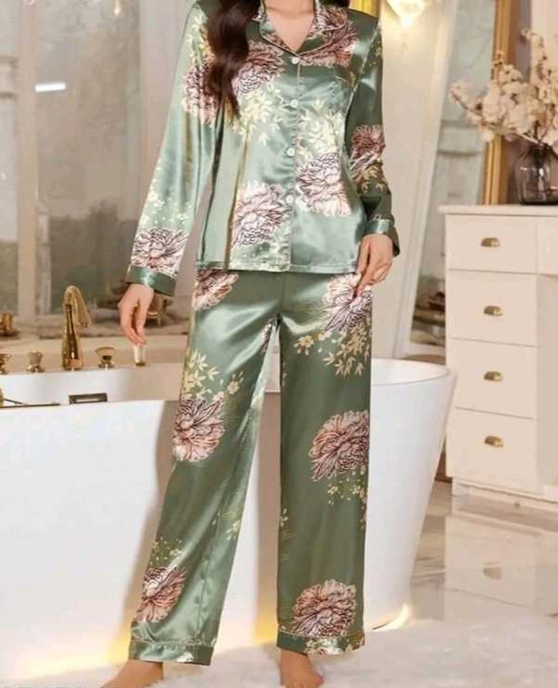 New Satin Floral Pajama Set