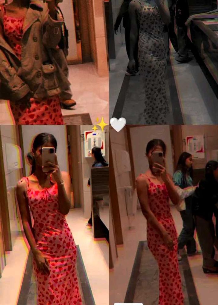 Heart Print Maxi Dress