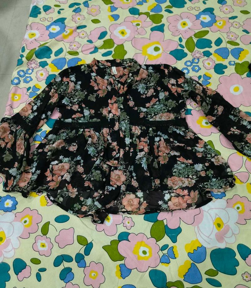Boho Floral Peplum Top