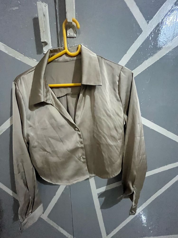 Satin Cropped Shirt