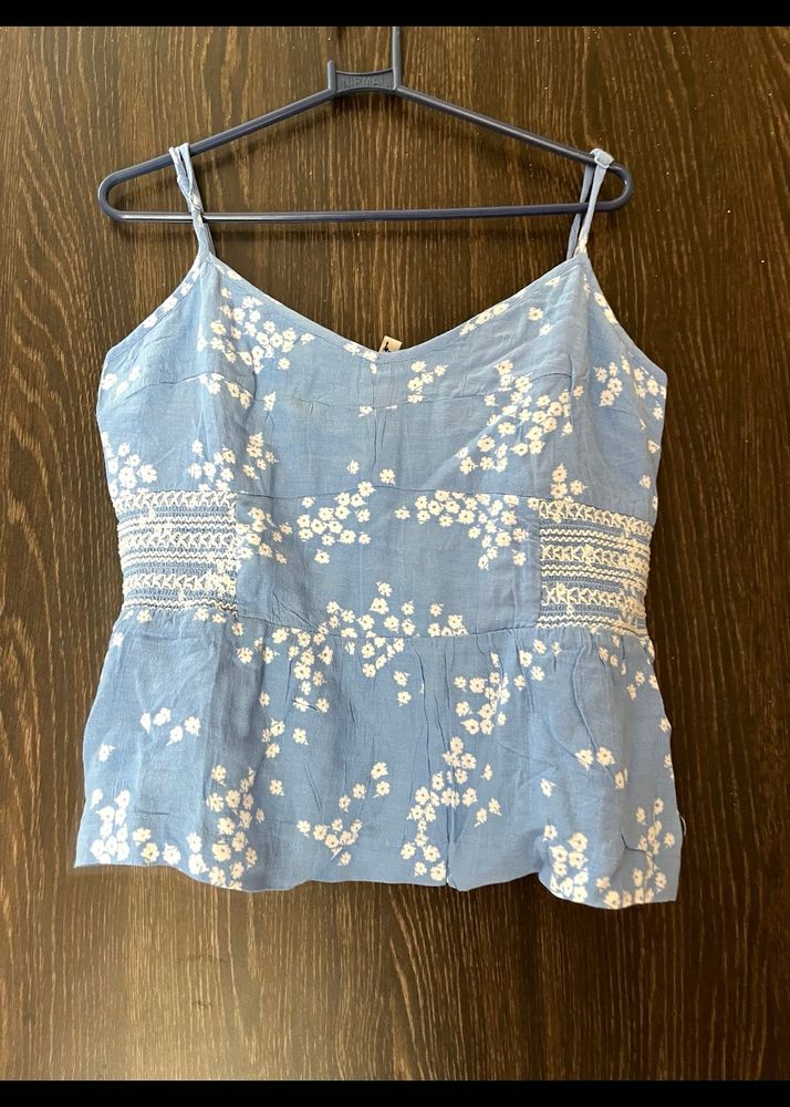 Light Blue Floral Cami Top
