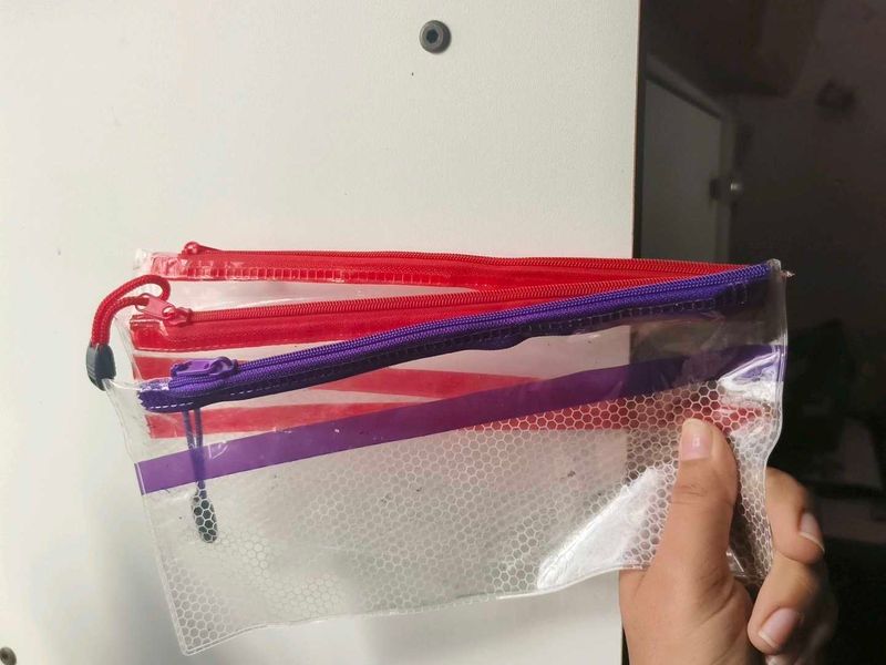 Set of 3 Clear Zipper Pouches