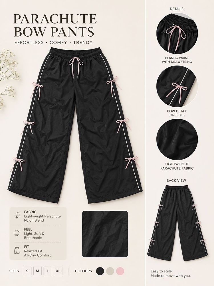 small defect on 1 ribbon Parachute Bow Pants - Com