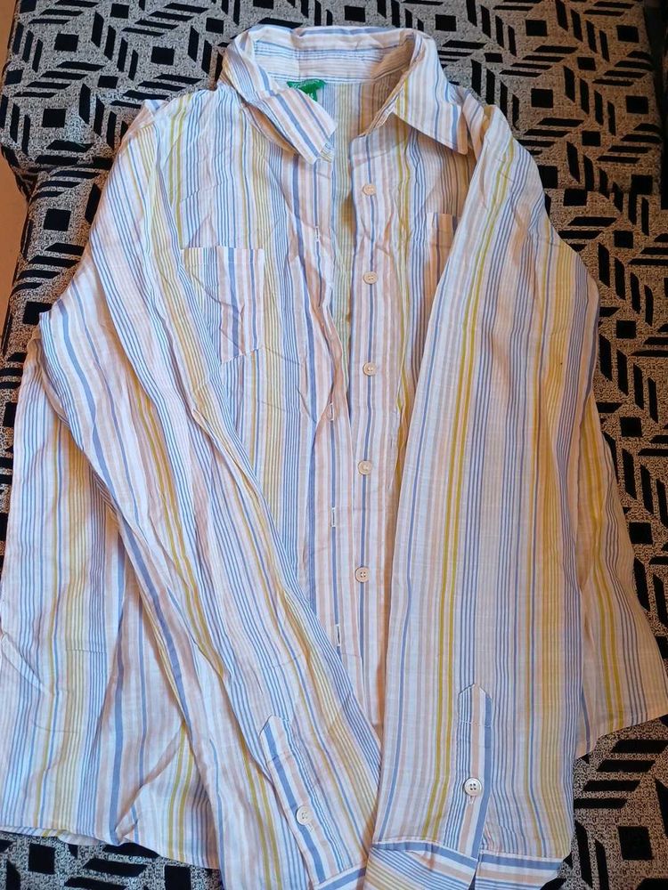 Striped Long Sleeve Button-Up Shirt
