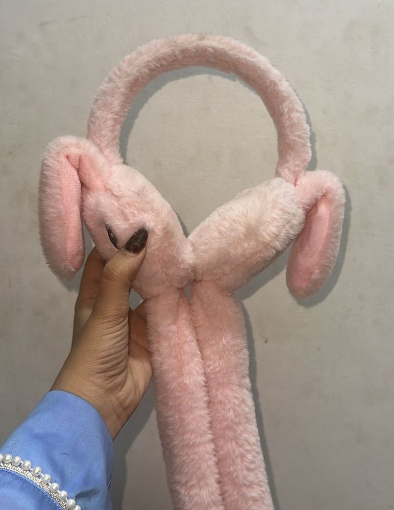 Cute Pink Bunny Earmuffs
