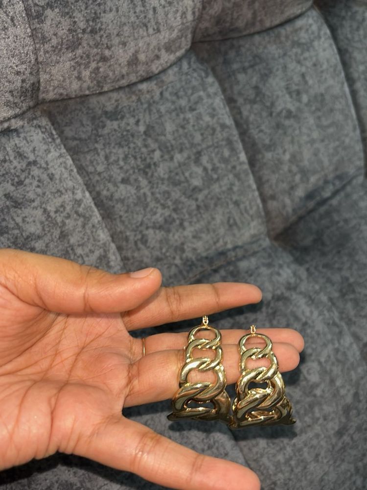 Chunky Chain Hoop Earrings