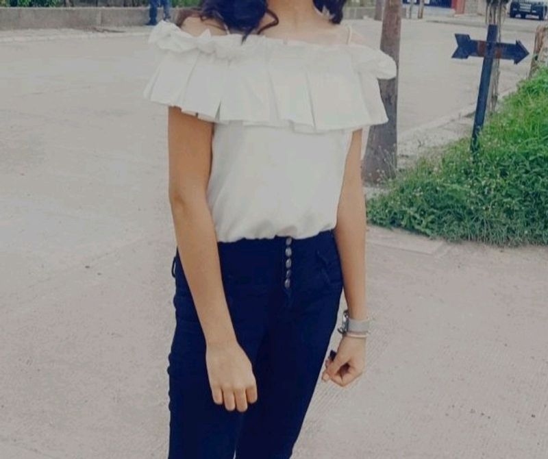 Off Shoulder White Top