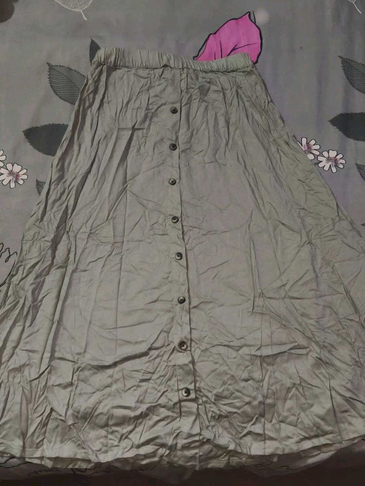 Flowy Button-Down Midi Skirt