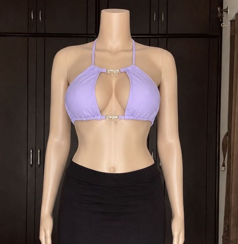 Lavender Halter Neck Bikini Top