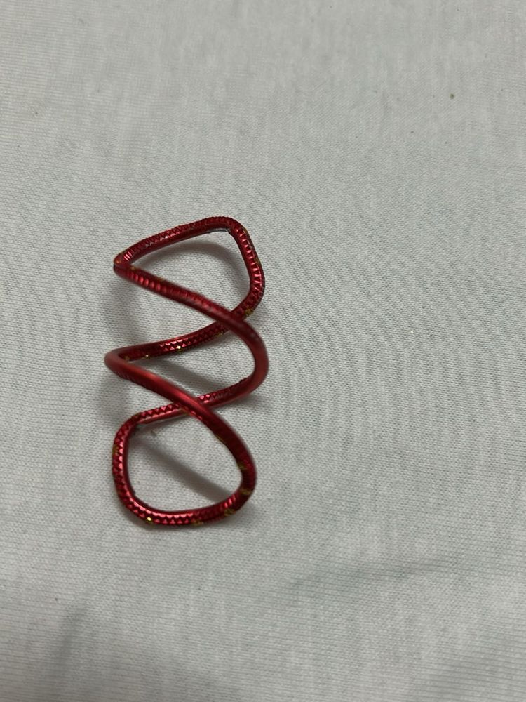 Unique Red Spiral Ring