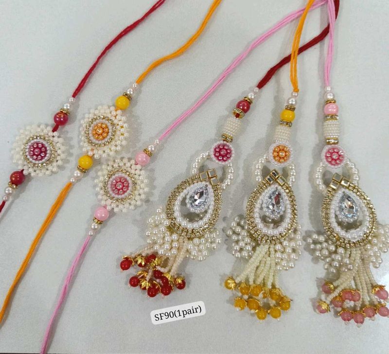 Set of 3 Designer Rakhi pair