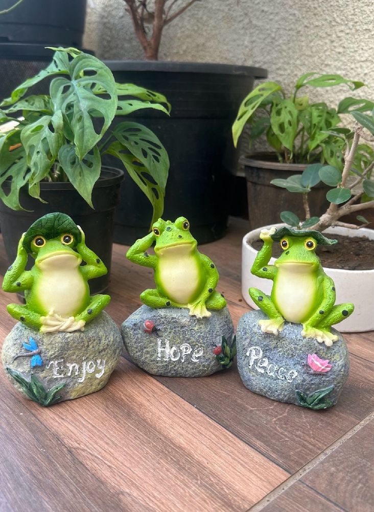 Set Of 3 Decor Item Frog