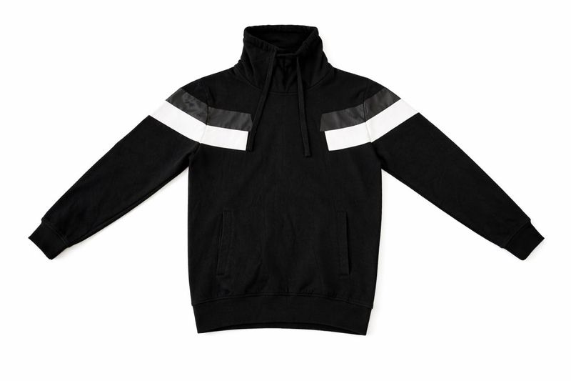 Black Athletic Stripe Sweatshirt (High Neck)