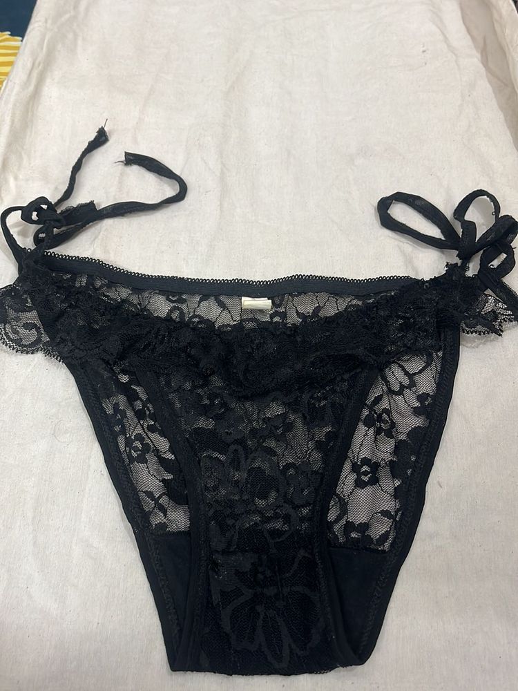 black net bikini brief