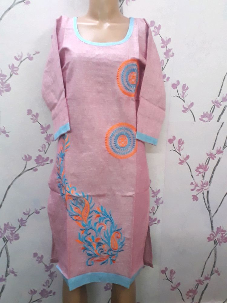 Kurti coral 1piece Embroidery work/fancy/western