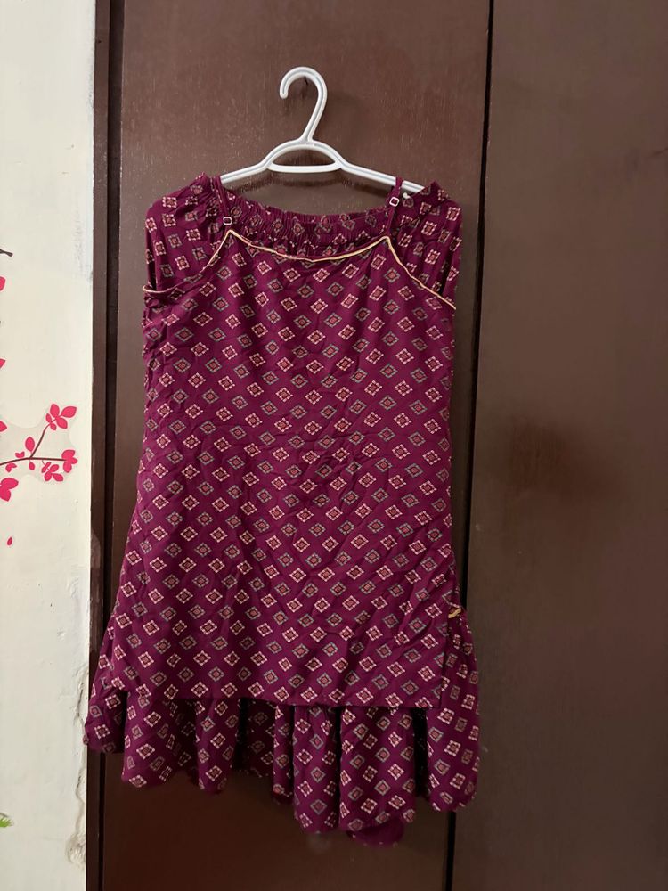 Maroon Sharara Set