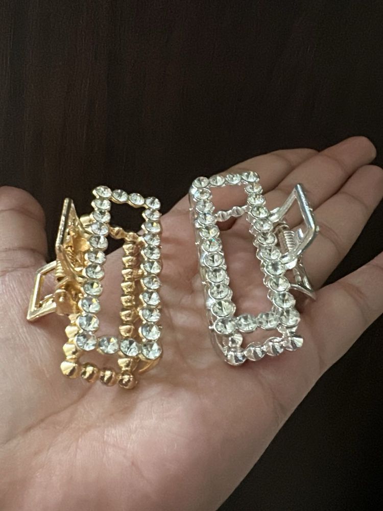 unused Sparkling Rhinestone Claw Clips
