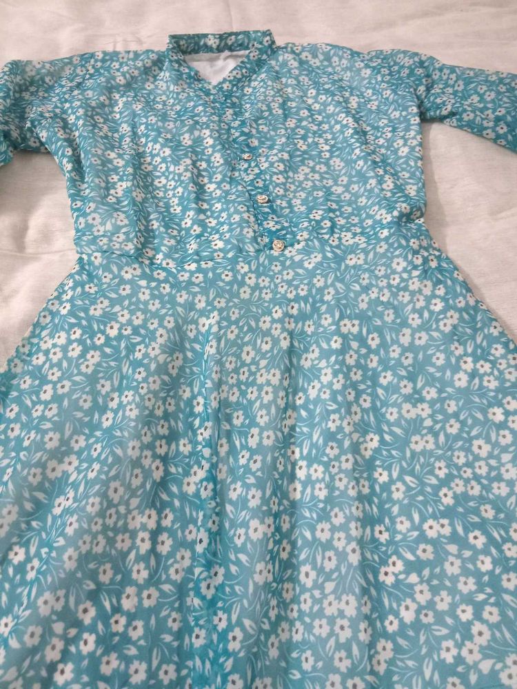 Floral Print Sheer Mini Dress