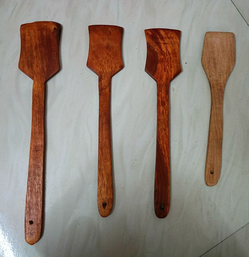 Pure Wooden/Wood dosa Turner Pack of 4