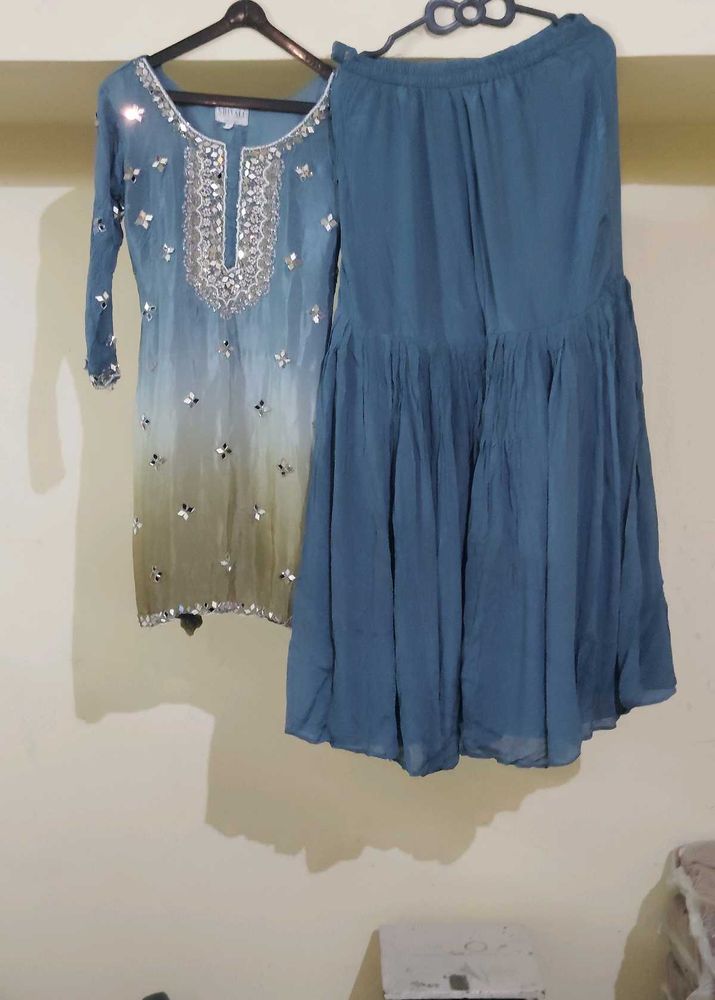 Embellished Kurta &amp; Palazzo Set